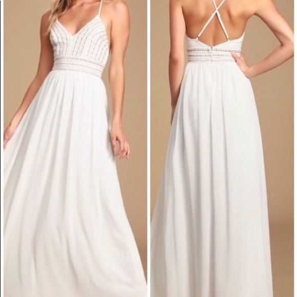Lulus Dresses & Skirts - 💞sale💞Lulu’s Meet me in Madrid white beaded maxi